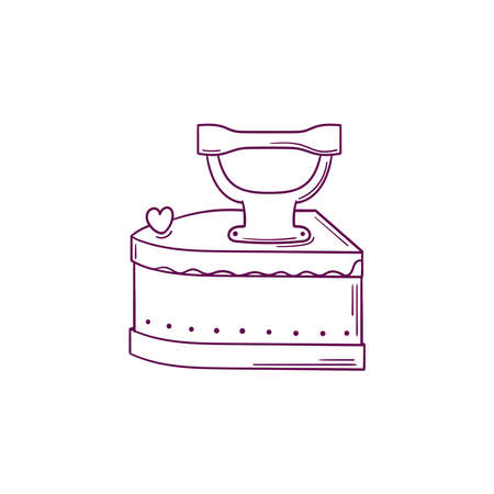 Hand drawn old iron household appliance, vintage iron illustration isolated on white backgroundのイラスト素材
