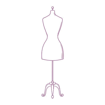 Hand drawn tailor s dummy, mannequin isolated on white backgroundのイラスト素材