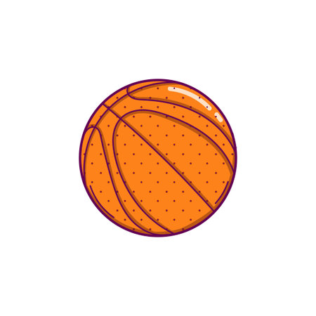 Hand drawn basketball ball in doodle style isolated on white backgroundのイラスト素材