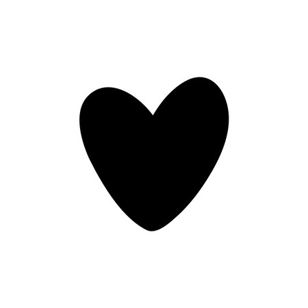 Black vector heart icon isolated on white backgroundのイラスト素材