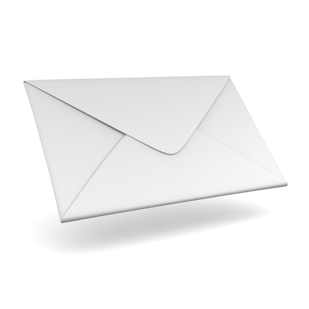 Single Mail Envelope Illustration on White Backgroundの写真素材