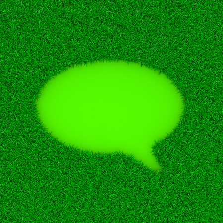 Grass Green Speech Bubble Symbol Shape 3D Illustrationの写真素材