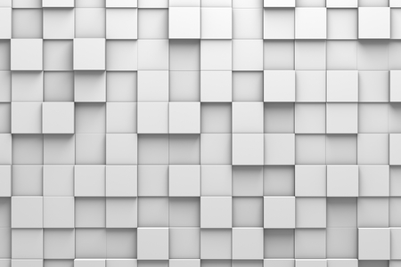 Wall of Square-Shaped Tiles Arranged in Random Heightの写真素材