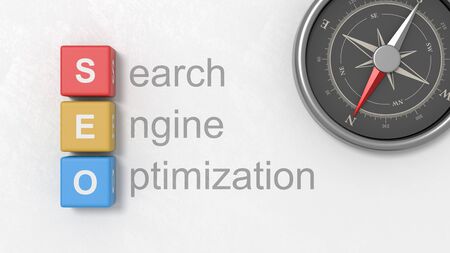 Search Engine Optimization, SEO Concept Illustrationの写真素材
