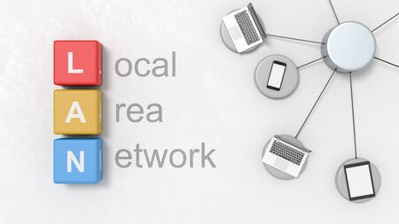 Local Area Network, LAN Concept Illustrationの写真素材