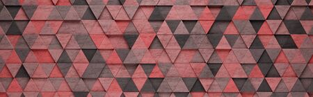 Red Triangles 3D Pattern Backgroundの写真素材