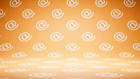 Empty Blank Orange Email Symbol Pattern Studio Background