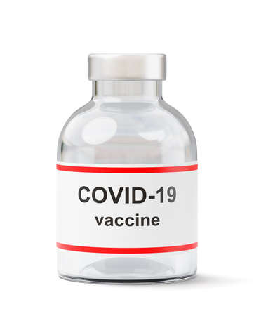 Covid 19 Vaccine Bottle Isolated on White