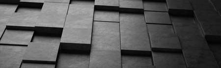 Black Squares 3D Pattern Background