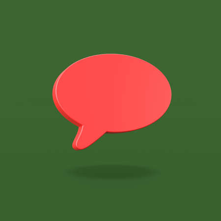 Speech Bubble Shape on Green Backgroundの写真素材