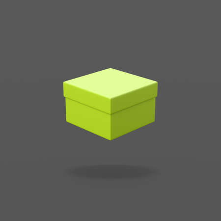 Closed Green Box on Black Backgroundの写真素材