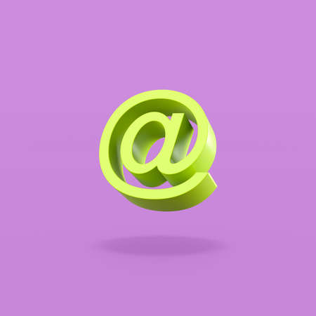 Email Symbol Shape on Purple Backgroundの写真素材