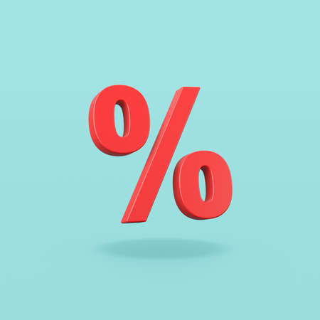 Percent Sign on Blue Background