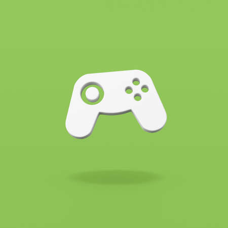 Gamepad Controller Symbol Shape on Green Background
