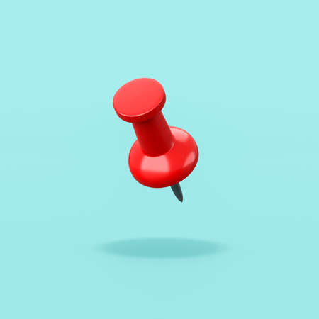 Red Pushpin on Blue Backgroundの写真素材