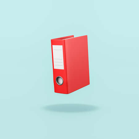 Red Binder on Blue Backgroundの写真素材