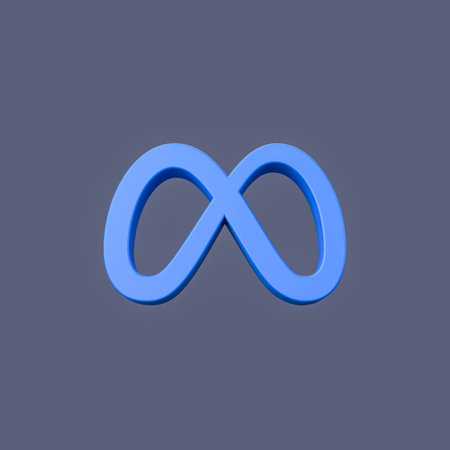 Meta Logo on Flat Dark Blue Background