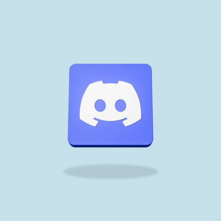 Discord Logo on Flat Blue Backgroundのeditorial素材