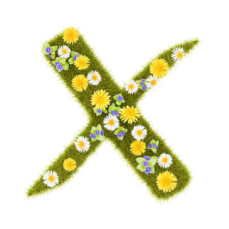 Flowery Grassy Deny Mark Symbol Shape Isolatedの写真素材