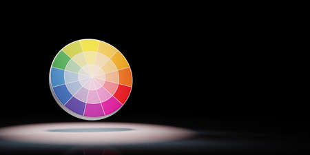 Color Wheel Spotlighted on Black Backgroundの写真素材
