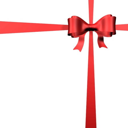 beautiful gift box with a bow and ribbons cranes, white backgroundの写真素材