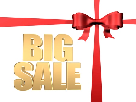 3D image of the text of a big sale, made of pure, beautiful goldの写真素材