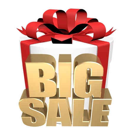 3D image of the text of a big sale, made of pure, beautiful goldの写真素材