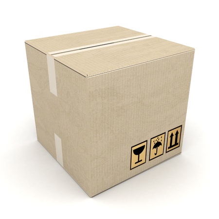 boxes of cardboard image on white backgroundの写真素材