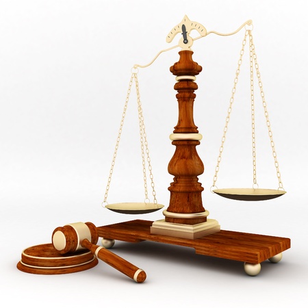 beautiful image of judicial attributes on a white backgroundの写真素材