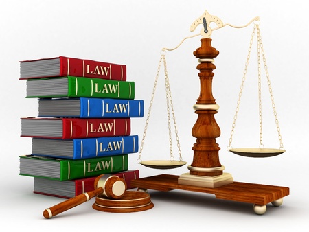 beautiful image of judicial attributes on a white backgroundの写真素材
