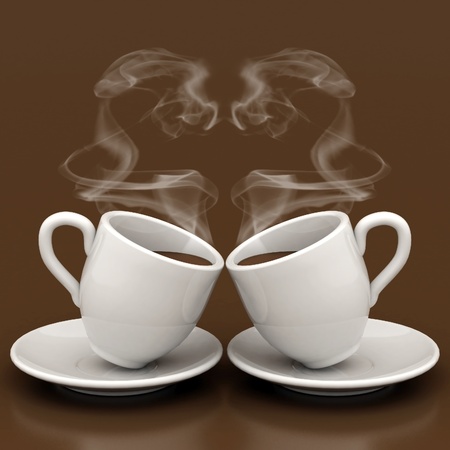 Photo cups of tea with sugar, made ??early in the morningの写真素材
