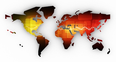 Picture a world map on a white backgroundの写真素材