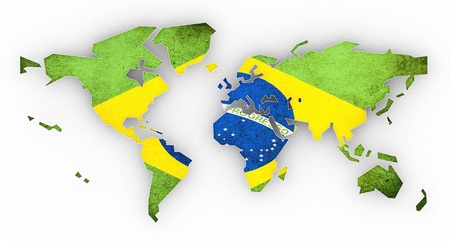 Picture a world map on a white backgroundの写真素材