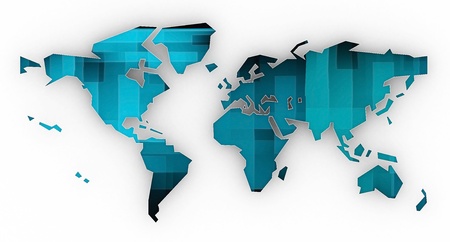 Picture a world map on a white backgroundの写真素材
