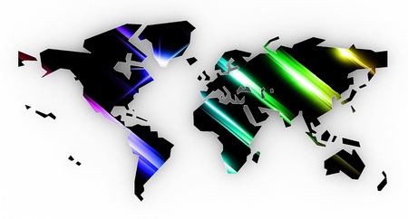 Picture a world map on a white backgroundの写真素材