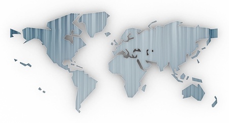 Picture a world map on a white backgroundの写真素材