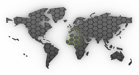Picture a world map on a white backgroundの写真素材