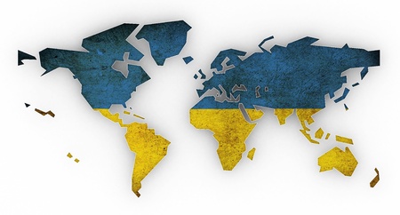Picture a world map on a white backgroundの写真素材
