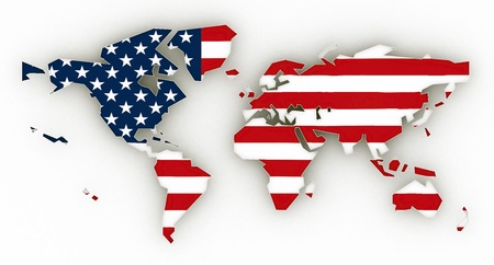 Picture a world map on a white backgroundの写真素材