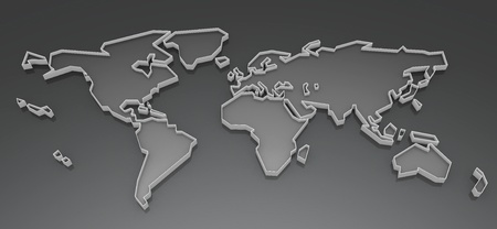 Picture a world map on a white backgroundの写真素材