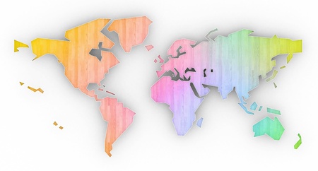 Picture a world map on a white backgroundの写真素材