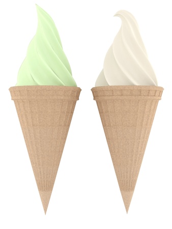 The image of ice cream on a white backgroundの写真素材