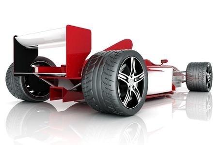image red sports car on a white background