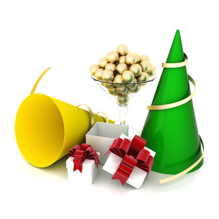 image festive paraphernalia on a white backgroundの写真素材