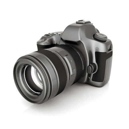 Digital camera image on white backgroundの写真素材