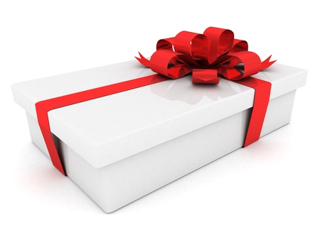 beautiful gift box with a bow and ribbons cranesの写真素材