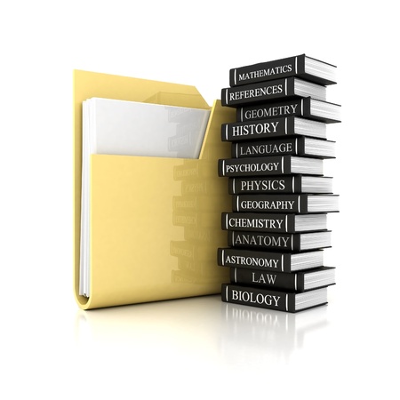 yellow folder isolated on white backgroundの写真素材