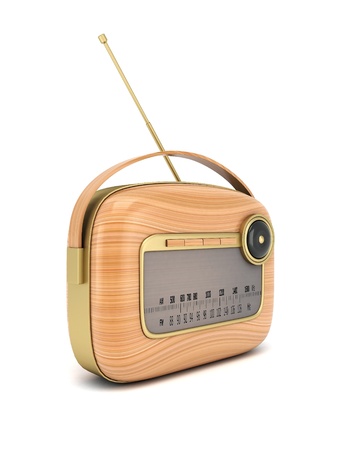 picture of retro radio on a white backgroundの写真素材