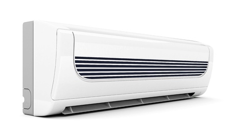 Image of modern air conditioner isolated on a white backgroundの写真素材