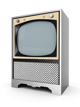 old TV image on a white backgroundの写真素材
